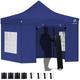 Vounot - Pavillon 3x3m, Wasserdichter Faltpavillon, Faltbar Partyzelt mit 4 Seitenteilen, 4