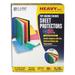 C-Line Colored Polypropylene Sheet Protectors Assorted Colors 2 11 x 8 1/2 50/BX (62010)