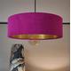 Large 45cm Plum Purple Velvet Ultra Slim Lampshade with Gold Lining and XL LED Bulb Included