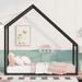 Metal House Bed for Kids with Roof Canopy and Sturdy Frame