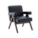 Leisure Chair with Solid Wood Armrest and Feet, Mid Century Modern Accent chair, for Living Room Bedroom Studio chair