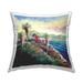 Stupell Coastal Beach Hut Tropical Palms Printed Throw Pillow Design by Bill Drysdale
