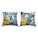 Stupell Blue Yellow Morning Glory Flowers Printed Throw Pillow Design by Jill Martin (Set of 2)