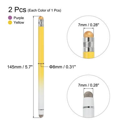 2pcs Stylus Pens for Touch Screens Capacitive Stylus Gradient Yellow Purple - Gradient Yellow Purple