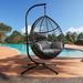 Outdoor Swing Egg Chair With Stand, High-Quality Modern Design, 37.4x37.4x76.77