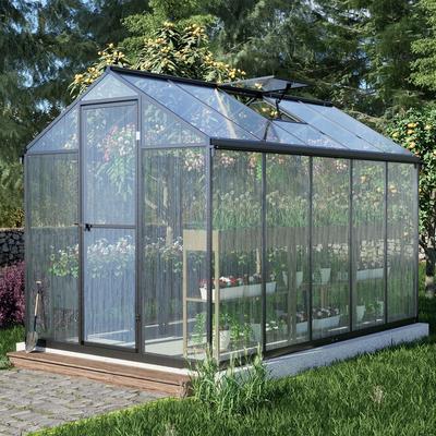Aoodor 6' x 10' Walk-in Greenhouse with Roof Vent and Door lock