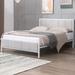 Mixoy Bed Frame, Linen Upholstered Platform Bed Bedroom, Bed Frame with Channel Tufted Headboard, No Box Spring Needed