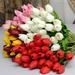 opvise Pretty Latex Real Touch Artificial Silk Tulip Flower Wedding Bouquet Home DÃ©cor Red