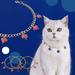 opvise Cat Necklace Shiny Eye-catching Elegant Exquisite Adjustable Pet Cat Dog Star Pendant Necklace Daily Wear Blue