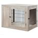 UniPaws UH5161 Large Pet Crate with Cushion - Weathered Grey