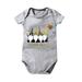 Boys Toddler Girls Bee Festival Romper Bodysuits Cartoon Letter Printed Honey Short Sleeve Crawl Clothes 0-24 Months Kids Child Clothing Streetwear Kids Dailywear Outwear