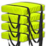 Bradley Bradley Type IV Boat Cushion USCG Approved Throwable Flotation Device; Coast Guard approved throw preserver with foam cushion; throwable boat cushion safety device (4-Pack Neon Yellow color)