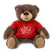 DolliBu I LOVE YOU Brown Bear with Red Plaid Hoodie Plush- Cute Stuffed Animal with Red Shirt For Valentine Anniversary Romantic Date Boyfriend Girlfriend Gift - 10 Inches