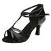 Daznico Womens Shoes Girl Latin Dance Shoes Med-Heels Satin Shoes Party Tango Salsa Dance Shoes Shoes for Women Black 6