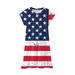 Baby Deals! Toddler Girl Clothes Clearance Baby Girls Dresses Clearance Sale Toddler Kids Baby Girls Independence Day Fashion Cute Short Sleeve Star Print Dress