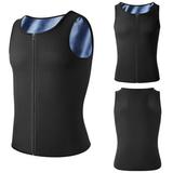 Sauna Sweat Vest Workout Tank Top Waist Trainer for Men Compression Workout Enhancing Vest With Zipper