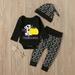 SDJMa Newborn Infant Baby Boy Girl Halloween Letter Romper Pants Hat Outfit Set