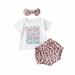 Baby Deals!Toddler Girl Clothes Clearance Baby Boy Blouse Short Sleeve Summer Toddler Baby Girls Casual Suit Mother s Day Letter Short Sleeve T-shirt Shorts Hairband Three Piece Set