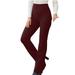 Brglopf Womens Stretch Dress Pants Casual Slacks Pants with Pockets Flared Straight Leg Bootcut Trousers for Office Work Business(Wine XXL)