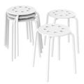 Yaheetech 5pcs Plastic Stackable stools Round Top Backless Kids Stool White