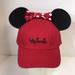 Disney Accessories | Disney Red Women's Minnie Mouse Ears & Bow Snapback Adjustable Baseball Cap Hat | Color: Red | Size: Adjustable