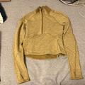 Lululemon Athletica Tops | Lululemon Lined Crop Align Jacket. Size 2. New Without Tags. Heathered Golden. | Color: Gold | Size: 2