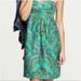 J. Crew Dresses | J Crew Strapless 100% Silk Dress Size 8 Blue Green Multicolored | Color: Blue/Green/Red | Size: 8