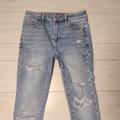 American Eagle Outfitters Jeans | American Eagle Outfitters Super High Rise Jegging Jeans Blue Distressed Size 10 | Color: Blue | Size: 10