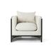 Barrel Chair - Birch Lane™ Isidor 31.5" W Barrel Chair Wood/Polyester/Fabric in White/Black/Brown | 29 H x 31.5 W x 33 D in | Wayfair