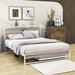 17 Stories Sassie Metal Platform Bed w/ Trundle & Headboard, USB Ports Wood & Metal/Metal in White | 39.2 H x 62 W x 81 D in | Wayfair