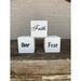 Latitude Run® Perivale Faith Over Fear Box Sign Wood in Blue/Brown/White | 2.5 H x 2.5 W x 2.5 D in | Wayfair 35089CC61E8140AF8916308A9748BFA5