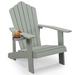 Highland Dunes Gumbert Adirondack Chair Plastic/Resin in Gray | 37 H x 30 W x 33.5 D in | Wayfair DF5D5ED0D63E4CAFA3BBE7354E0D3686
