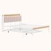 Latitude Run® Storage Platform Bed Upholstered/Metal in White/Brown | 39 H x 62.2 W x 87.2 D in | Wayfair D1F1047D5B5A446F9A5FA678FCD3E65D