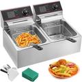 Vevor - Friteuse 12L Electrique Inox, Friteuse Commerciale en Acier Inoxydable, a Double Reservoir