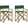 Maison Chic - Lot de 2 Chaises de metteur Chaises de directeur Fauteuils de metteur Vert Bambou et