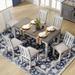 Retro 7-Piece Dining Set: Extendable Table and 6 Upholstered Chairs in Classic Style