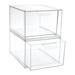 2pcs Gadget Storage Boxes Plastic Stacking Storage Boxes Cosmetic Organizer