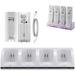 Wii Charger Dock Station for Nintendo Wii/Wii U Remotes 4 Port Charging Station with 4 ies Pack USB Charging