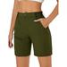 Pdbokew Women s Hiking Cargo Shorts Quick Dry Active Golf Shorts Summer Travel Shorts with Zipper Pockets Water Resistant Size ArmyGreen S