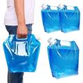 STONCEL 3PCS Collapsible Plastic Water Container BPA Free Portable Water Storage Bag Folding Car Water Carrier Tank for Outdoor Sports Hiking Camping Picnic Travel BBQ (5L*2/10L*1)