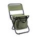 Portable Camping Stool with Cooler Bag - Lightweight Folding Camp Chair for Fishing Hiking Gardening Picnic and Beach - Backpacking Slacker Chair for Outdoor Activities