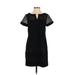 Ann Taylor Casual Dress - Shift: Black Grid Dresses - Women's Size 4
