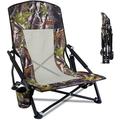 Hunting Chair Beach Chair Camping Folding Backpacking Chair with Cup Holder Carry Strap Set of One Wild