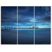 Design Art Cloudy Sky Calm Blue Waters - 3 Piece Graphic Art on Wrapped Canvas Set
