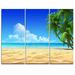 Design Art Coconut Palms Bent into Beach - 3 Piece Graphic Art on Wrapped Canvas Set