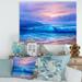 DESIGN ART Designart Golden Sunset Over The Sea By The Beach Nautical & Coastal Canvas Wall Art Print 20 in. wide x 12 in. high