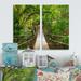 DESIGN ART Designart Bridge to Jungle Thailand Landscape Canvas Wall Art Print 2 Piece Set 12 W x 20 H x 1 D x 2 Pieces