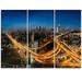 Design Art Highway and Main Traffic Bangkok - 3 Piece Graphic Art on Wrapped Canvas Set