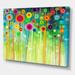 DESIGN ART Designart Abstract Floral Watercolor In Green And Red Modern & Contemporary Canvas Wall Art Print 40 In. wide X 30 In. high