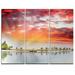 Design Art Roaten Beach Sunset Panorama - 3 Piece Graphic Art on Wrapped Canvas Set